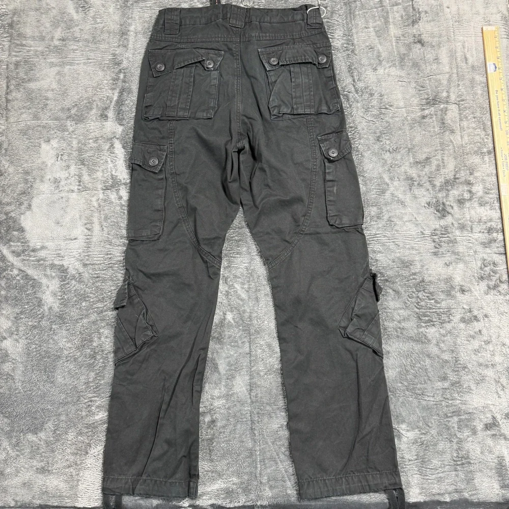 Matchstick Cargo Pants Mens S 29 Black Workwear Multi Pocket Tactical‎ Trousers